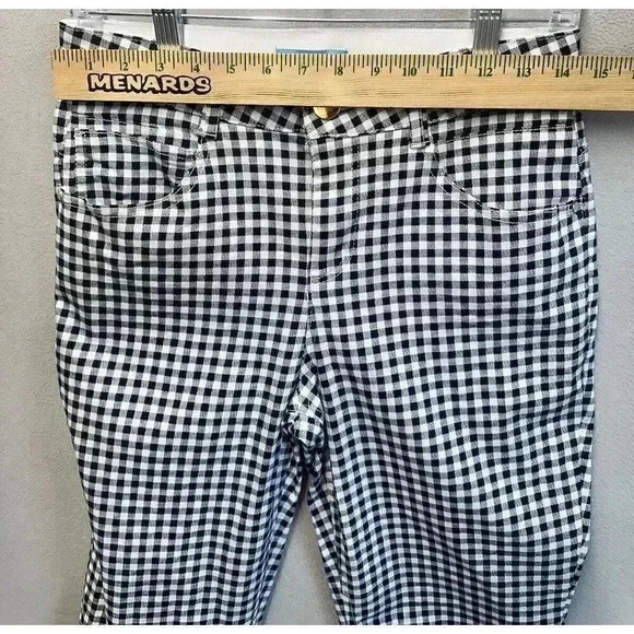 Draper James RSVP Pants Women's 8 Blue Gingham Stretch Ankle Cotton Blend - Picture 4 of 8